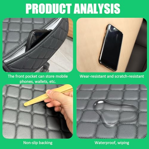 Plstod Sitzkissen Auto, 2 Stück Sitzauflage Auto Vordersitze, Stilvolle Car Seat Cover Vordersitze, wasserdichte, Anti Rutsch Autokissen, Atmungsaktiv, Universal