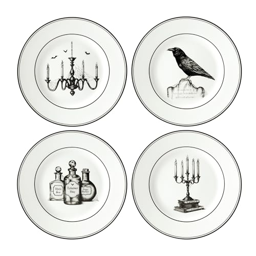 Lenox 891431 Vintage Halloween 4 Piece Dessert Plate Set Halloween