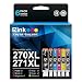 E-Z Ink (TM) Compatible Ink Cartridge Replacement for Canon PGI-270XL CLI-271XL PGI 270 to use with PIXMA TS9020 TS8020 MG7720 (1 Large Black, 1 Small Black, 1 Cyan, 1 Magenta, 1 Yellow, 1 Gray)6 Pack