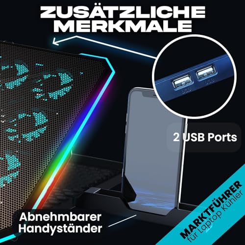 Klim V14 Gaming Laptop Kühler mit 14 Lüftern und RGB-Beleuchtung