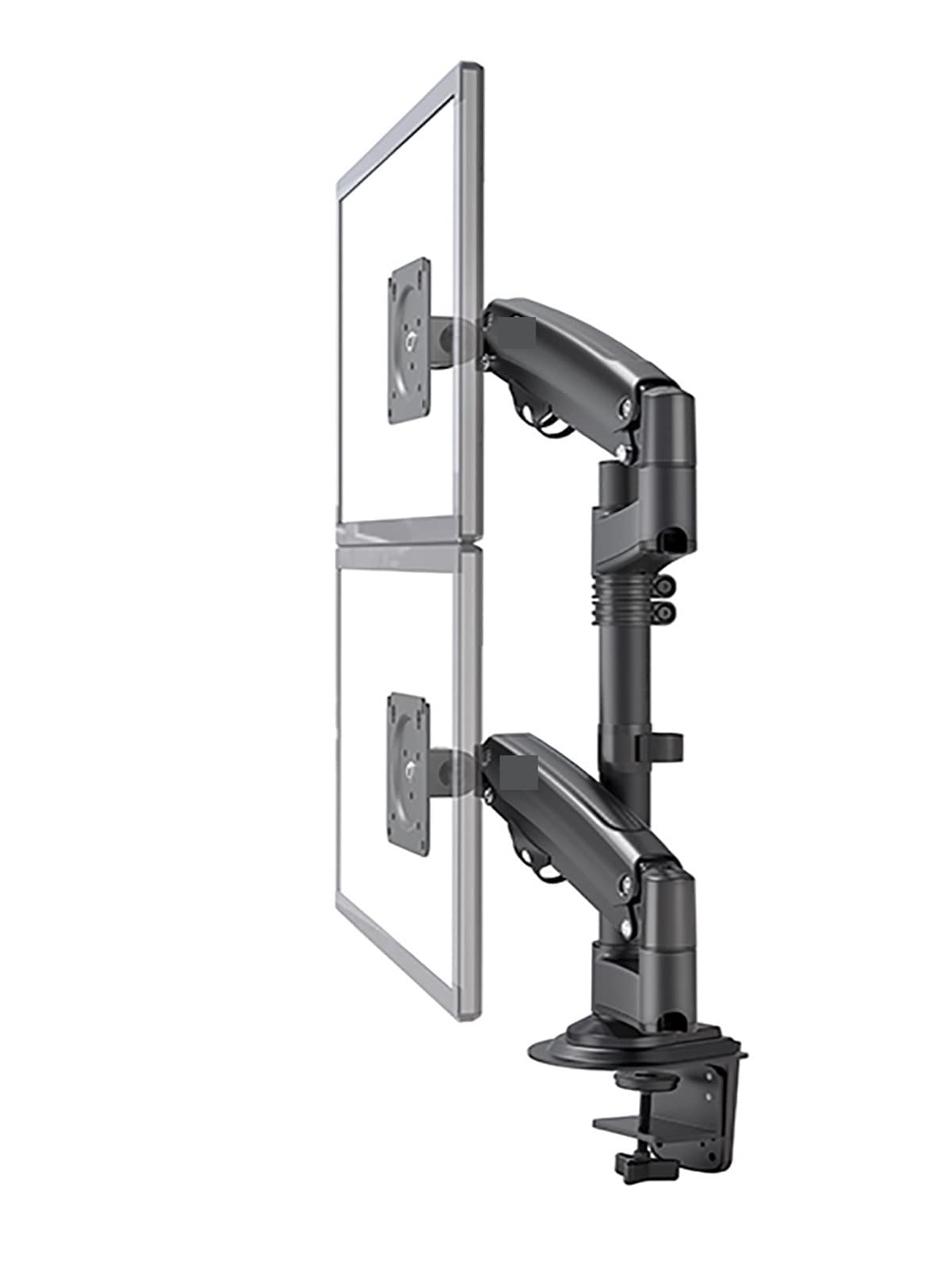 Aioneer Screen Stand, H180 22"-32" Double Monitor Desk Holder Arm Gas Spring Full Motion Lcd Tv Mount 2-12Kg Ergonomica Dual Arm Clamp Bracket-Nero-1