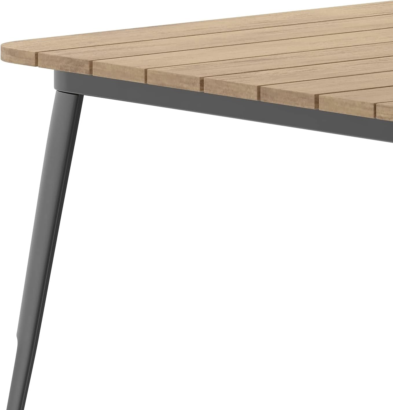 Flash Furniture Declan Commercial Outdoor Dining Table with Umbrella Hole, All Weather Poly Resin Top and Steel Base, 36" Square, Brown/Black