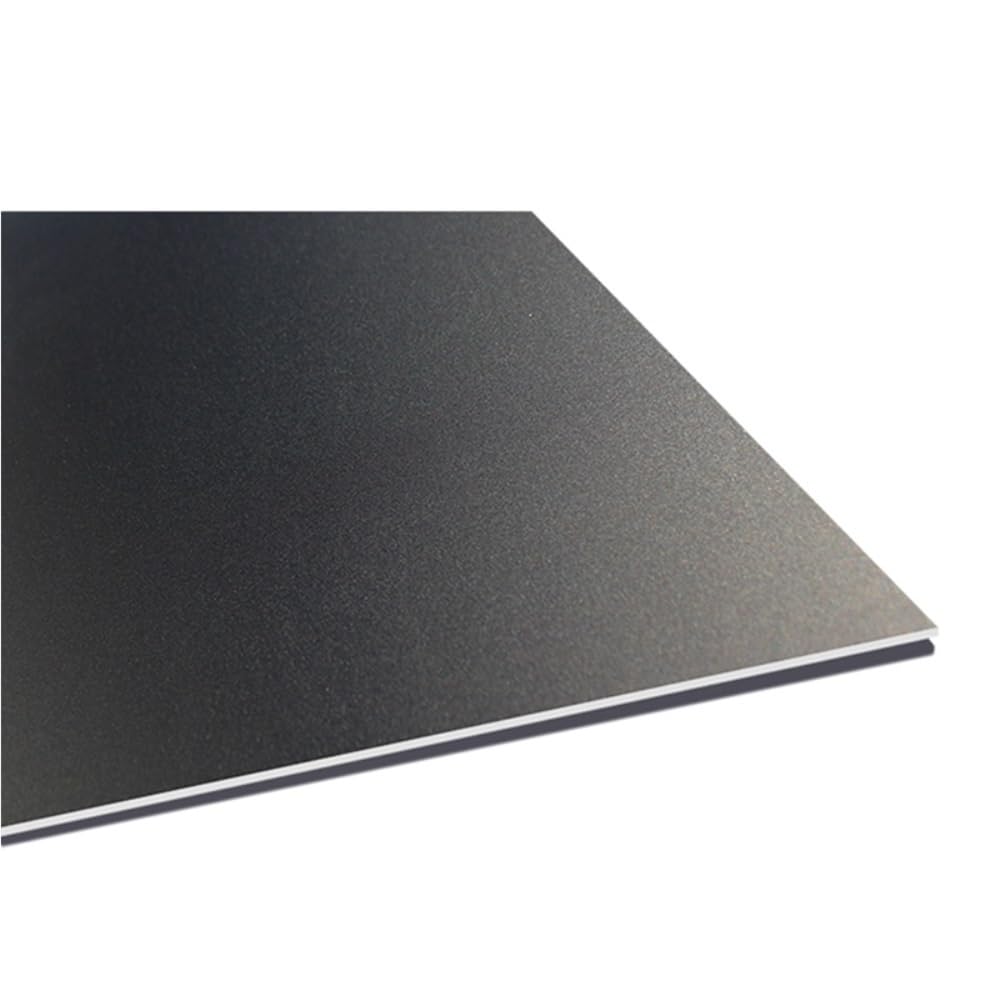 2 szt. 5052 anodowana blacha aluminiowa - wykończenie piaskowane odporne na odciski palców, 200/100/300 mm, dostępne w kolorze srebrnym, czarnym i złotym(Bright Black,1.0x300x300mm)