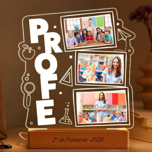 Transparent Gift Lámpara con 3 Fotos Personalizadas