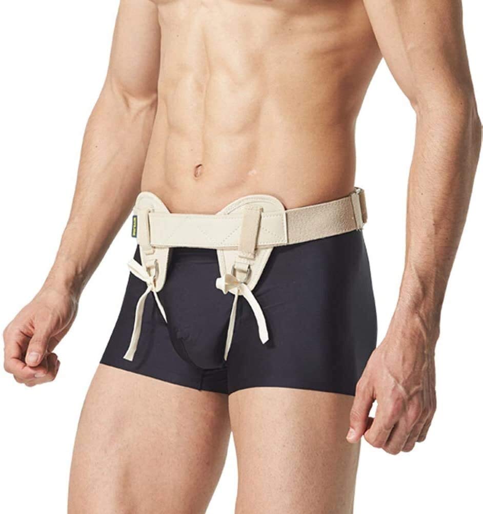 Hernia Belt Medical Soft Form Hernia Belt Hernia Inguinal Truss Support Belt with 2 Removable Compression Pads and Slim Adjustable Straps for Common Reducible Inguinal Ruptures Inguinal Support Belt
