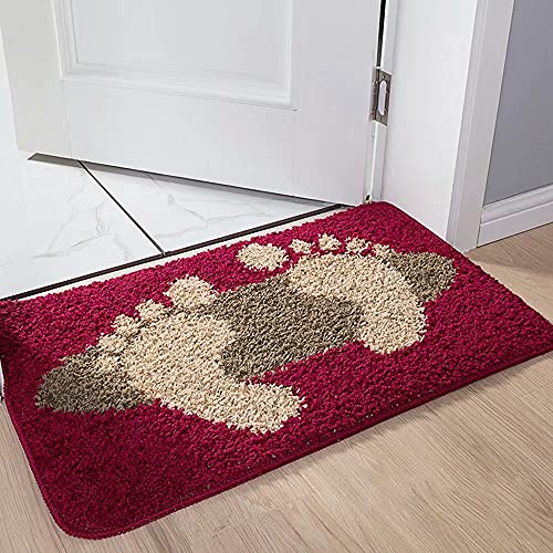 Tapis de bain antidérapant rouge grand confort 50 x 80 cm avec revêtement de sécurité - 2