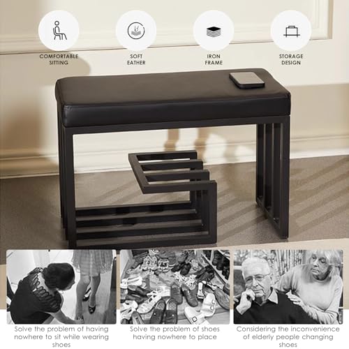 Banc à chaussures solution de rangement pour entrée encombrée et salon - 5