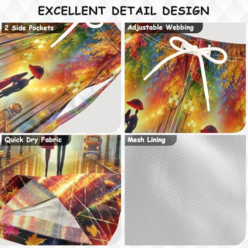 Couple Street Fall Colorful Boys Swim Trunks Quick Dry Toddler Swimsuit Boy Board Shorts Swimwear Bathing Suits 5T3