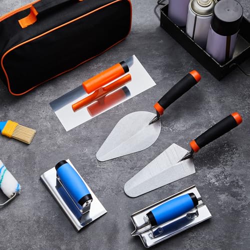 MorningRo 6pcs Concrete Hand Tools Set Masonry Tools Includes Stainless Steel Concrete Hand Edger, Groover, Finishing, Pointing, Gauging and Tool Bag for Cement Beginner Kit - Image 6
