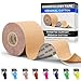 SB SOX Kinesiology Tape (16ft Uncut Roll) - Best Latex Free, Water Resistant Treatment for Muscles & Joints - Let Our Free Illustrative How-to-Use Guide Help You - Ideal for Any Activity (Nude)