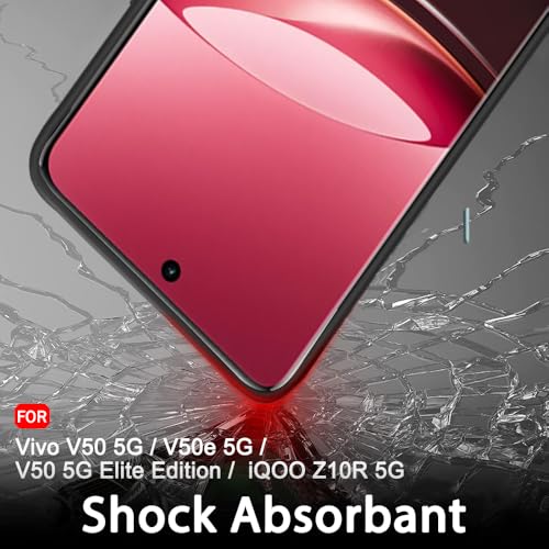 Image of TheGiftKart Sleek Back Cover Case for iQOO Z10R 5G / Vivo V50 / V50e 5G / Vivo T4R 5G | Slim Fit Protective Design | Camera Protection Bump | Soft Matte Silicon Back Cover Case (Silicone, Black)