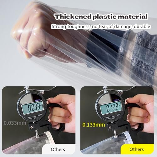 Funda para perchero impermeable a prueba de polvo con cremallera, protector transparente para colgar la ropa, organizador de armario para almacenamiento de ropa y prevención del polvo