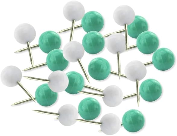 Amazon Shina 150 カウント 画鋲 押しピン プッシュピン マップタック ビーズヘッド付き コルク会報 ボード 地図 写真 カレンダー固定用 画びょう ピン 文房具 オフィス用品