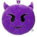 EvZ 32cm Emoji Smiley Emoticon Purple Round Cushion Stuffed Plush Soft Pillow