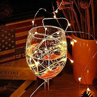 Copper Wire Lights, EONYUANGUO 2 Pack 10M 33ft 100 LED Copper Wire Fairy Lights Battery Operated with 8 Mode Remote Waterproof Starry Fairy Lights for Indoor Outdoor Decoration (Warm White)