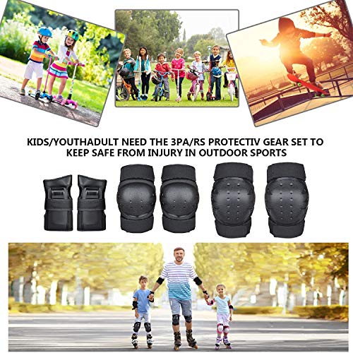 image for DOMEANYWAY Knee Pads for Kids/Youth, Protective Gear Set with Elbow Pa