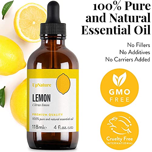 Lemon Essential Oil 4 Oz + Tangerine Essential Oil 4 Oz - Large Bottles With Dropper #TOP1