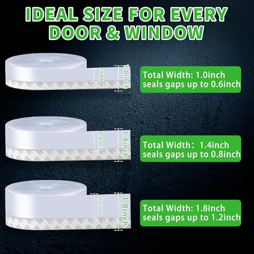 Image of wigtda 2020 New Updated Weather -Stripping Door Bottom Seal Strip - House and Glass Shower Doors Silicone Sealing for Door and Windows Gaps of Anti-Collision and Side, (Transparent) 16.4 Foot