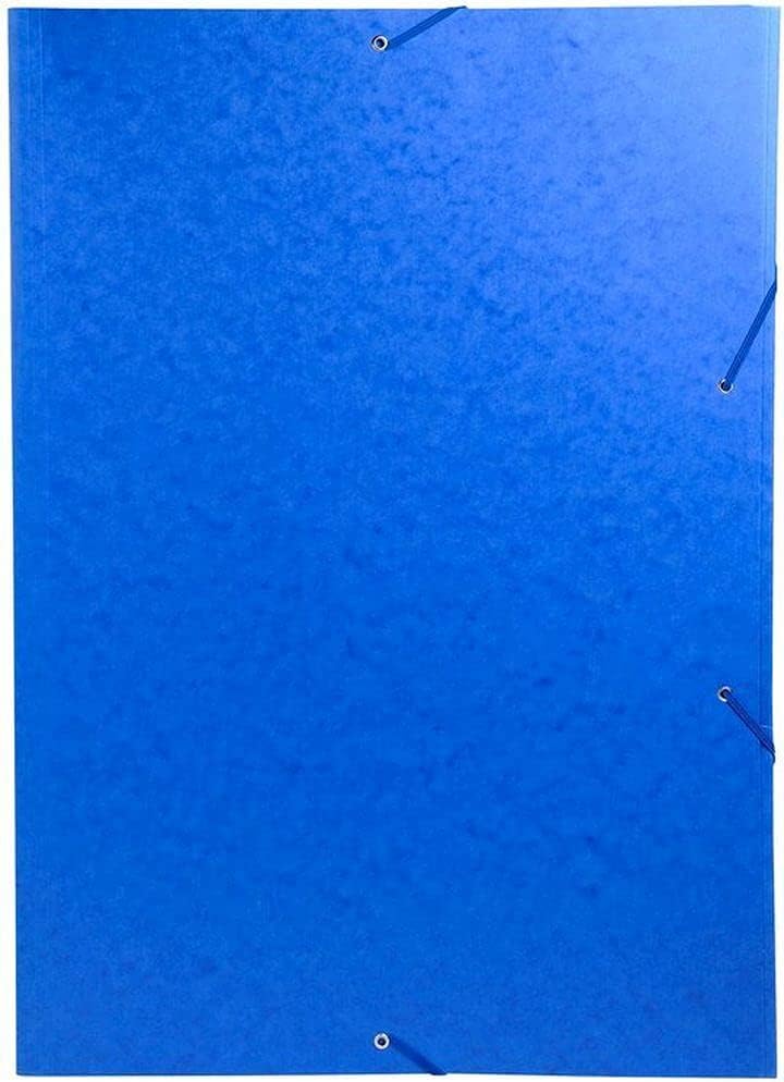 Exacompta - Ref 59507E - Elasticated 3-Flap Folder - Suitable for A3 Documents, 600gsm Glossy Laminated Card, FSC-Certified - Useful for Transporting Artwork - Blue