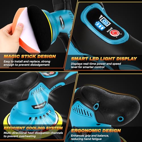 GlimHirVox Cordless Dual Action Polisher Kit