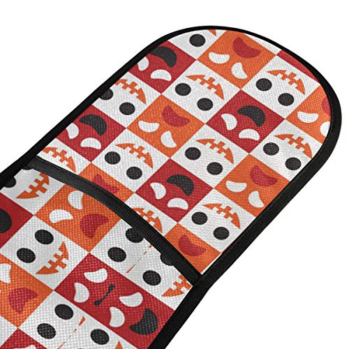Quilted Double Oven Mitt Glove - Ghost Buffalo Check Plaid Halloween Oven Mits 35"X7" Cooking Gloves Heat Resistant Kitchen Accessories For Baking, Grilling #TOP1
