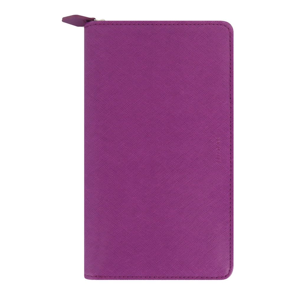 Filofax Saffiano C022535-25 - Organizer con cerniera, formato compatto e personale, color rasperry, effetto pelle, 6 anelli, visualizzazione settimanale, multilingue