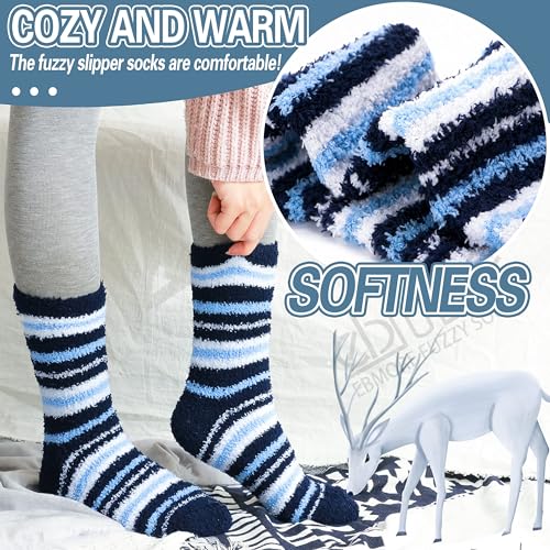 Image of EBMORE Fuzzy Socks Warm Winter Slipper Fluffy Sleep Cozy Comfy Cabin Socks for Mens Womens