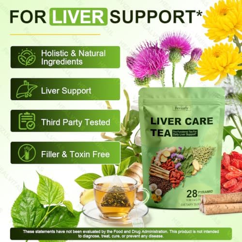 Feviarly Liver Care Tea, 28 Pyramid Tea Bags, Dietary Supplement — view 6