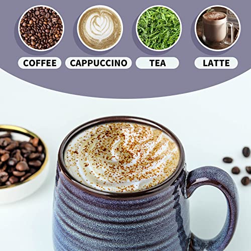 Hasense Coffee Mugs Set Of 4, Porcelain Mugs - 12 Ounce For Coffee, Tea, Cocoa, Large Handle Design, Microwave And Dishwasher Safe, Christmas Gifts, Violet #TOP3