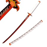 Sword Valley Rengoku Kyoujurou Sword - Slayers Katana｜40.9' Length｜Anime Original Texture Carbon Steel Blade Carving Symbol｜Non-Slip Grip｜for Cosplay & Display