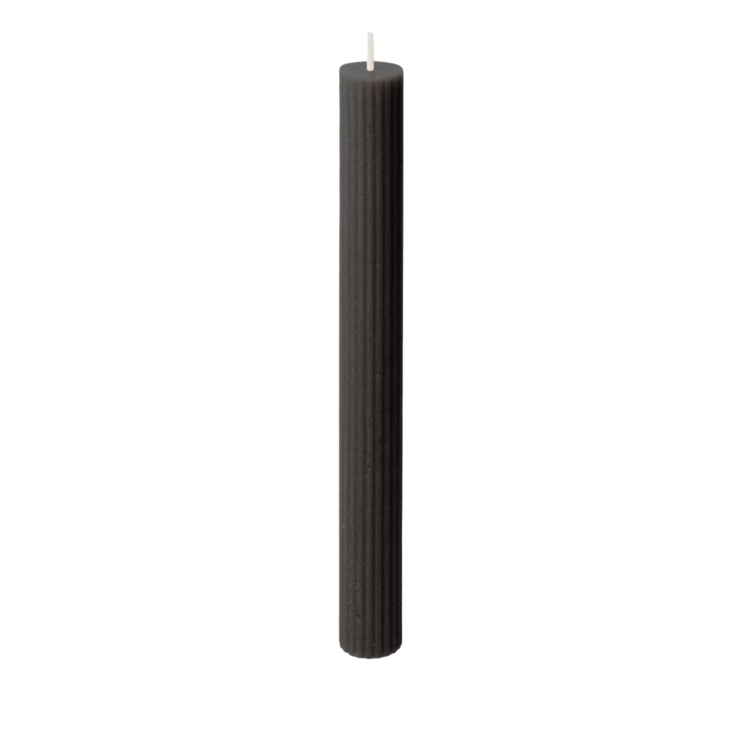 Spaas Ribbed Dinner Candle 10h, Black