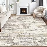 Area Rugs for Living Room: 5x7 Abstract Washable Rug Modern Neutral Large Soft Stain Resistant Non-Slip Backing Machine Table for Bedroom Dining Room Indoor Home Office Carpet - Gold Brown