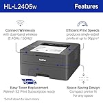 Brother HL-L2405W Wireless Compact Monochrome Laser Printer with Mobile Printing, Black & White Output | Includes Refresh Subscription Trial(1), (Renewed Premium) - Image 3