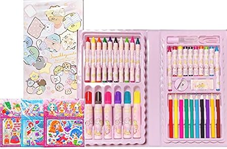 Amazon Co Jp すみっコぐらし ブック型 文房具セット ４２種類 お絵かきセット ステーショナリー シール１枚 女の子 お絵描きセット 文具セット お絵かきセット すみっこぐらし すみっコぐらし しろくま ぺんぎん とんかつ ねこ とかげ パープル 文房具
