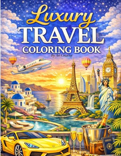 Luxury Travel Coloring Book for Adults: 34 World Destinations — Paris, Dubai, Bali, Santorini, Maldives & More: Stress-Relieving Coloring Pages for Relaxation & Wanderlust image 2