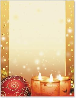 PaperDirect, Glistening Gold Stationery Papers with Gold Foil, Christmas Stationery, Set of 25