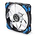 NOX Hummer H-FAN -NXHUMMERF120LB- 120-mm-PC-Gehäuselüfter, helle LEDs, 7 durchscheinende Flügel, hydraulische Lager, Stützecken aus Gummi, blau - schwarz