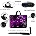 Meffort Inc 15 15.6 inch Neoprene Laptop Sleeve Bag Carrying Case with Hidden Handle and Adjustable Shoulder Strap - Purple Hearts Butterflies