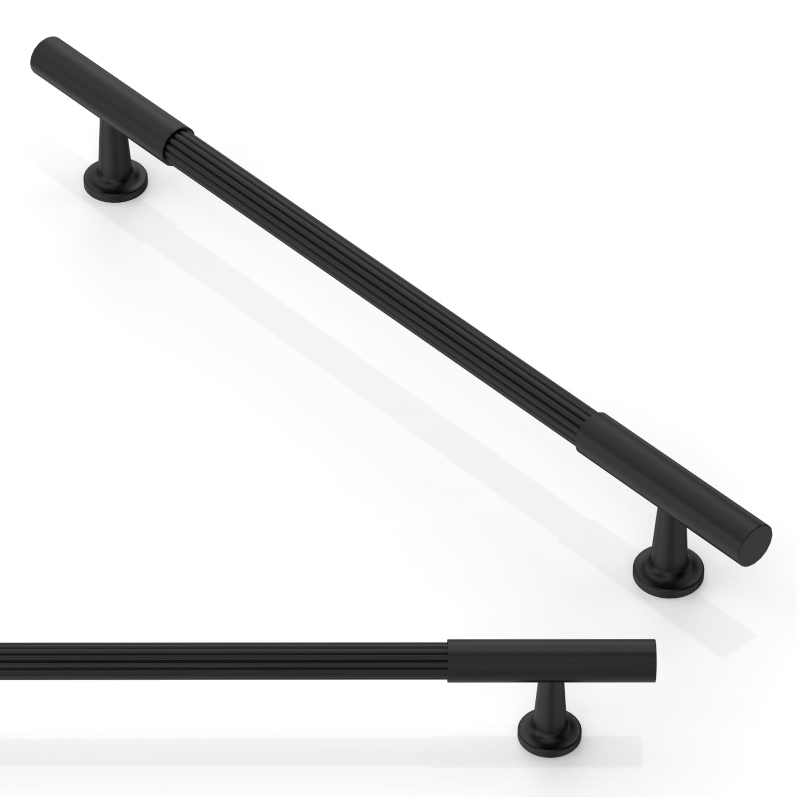 Asimerdeco 10 Pack Matte Black Cabinet Pulls 7.5 Inch(192mm) Kitchen Cupboard Handles Solid Heavy Duty Zinc Alloy Drawer Pulls