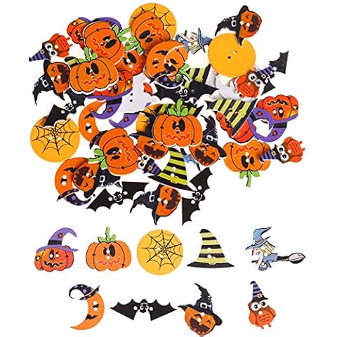 MSCFTFB 100 Halloween Wooden Buttons Cover