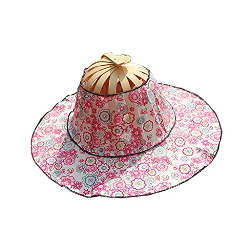 Abanico plegable de bambú con sombrero para mujer miniatura 6