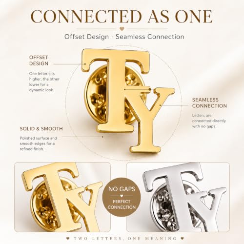 Image of Custom Name Lapel Pin Personalized Script Brooch for Women Men, Customizable Name Badge Elegant Cursive Letter Pin, Minimalist Jewelry Gift for Wedding Birthday Anniversary