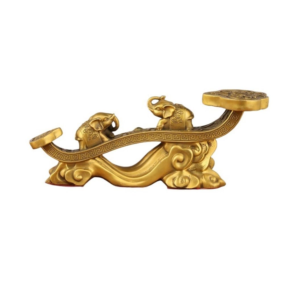 IUokLU Statue Creative Brass Elephant Rich Elephant Ornaments Desk Desktop Personality Copper Sculpture Home Decorations Brass Figurine (A)