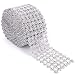 Foraineam 10 Yards / 30 Feet Rhinestone Crystal Ribbon Faux Diamond Ribbon Wrap Silver Flower Shape Mesh Wrap Roll