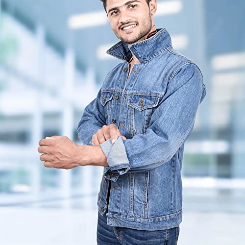 Image of A2Z Mens Jacket Fashion Denim Jacket Jeans Long Sleeves Coat Lightweight Comfortable Mens Small, Medium, Large XL XXL 3XL