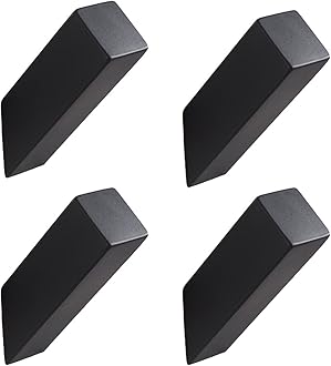 YJ YANJUN Black Towel Hooks for Bathroom 4 Pack Wall Mounted Stainless Steel Robe Coat Hook for Bath Kitchen Backpack Hooks Matte Black