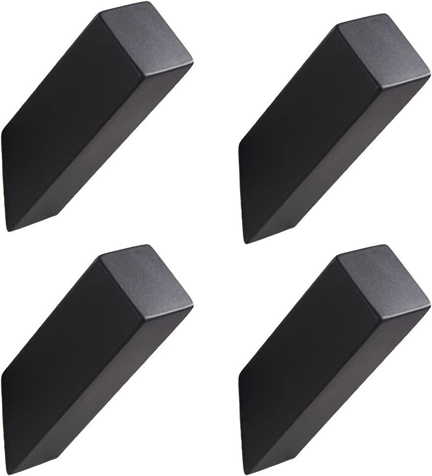 YJ YANJUN Black Towel Hooks for Bathroom 4 Pack Wall Mounted Stainless Steel Robe Coat Hook for Bath Kitchen Backpack Hooks Matte Black