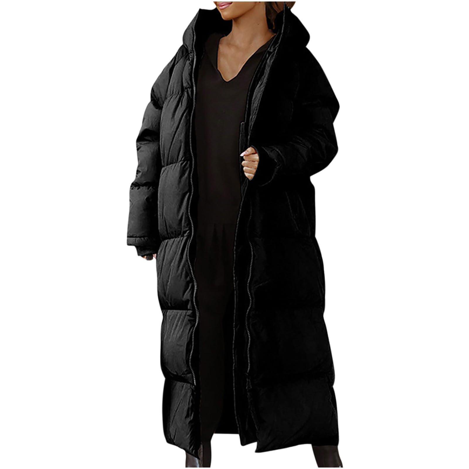 Fur Hood U2Wear Women's Water Resstance Puffer Wnter Full Length
