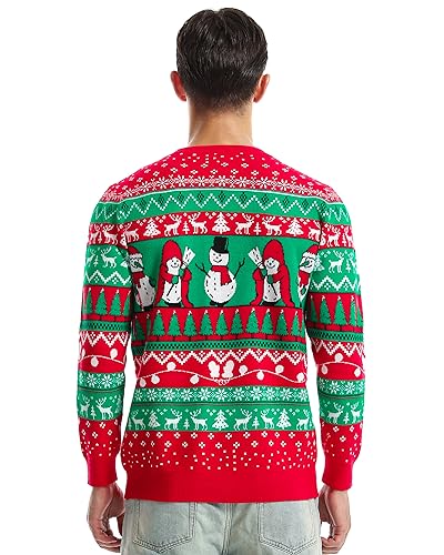 Runhit Ugly Christmas Sweater Men Unisex Crew Neck Knitted Ugly Christmas Sweater Women Funny Pullover For Holiday 2 Runhit Ugly Christmas Sweater Men Unisex Crew Neck Knitted Ugly Christmas Sweater Women Funny Pullover For Holiday - Image 3