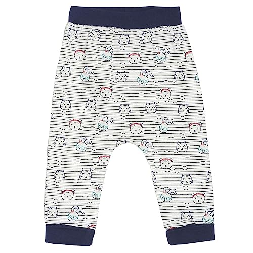 Image of miniklub Girls Navy Blue & White Printed Cotton T-Shirt With Capris
